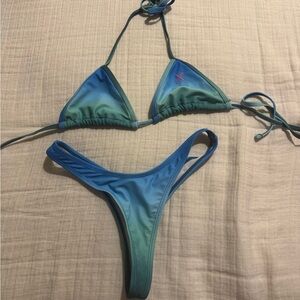 Boutine LA Blue and Green Bikini Swimwear